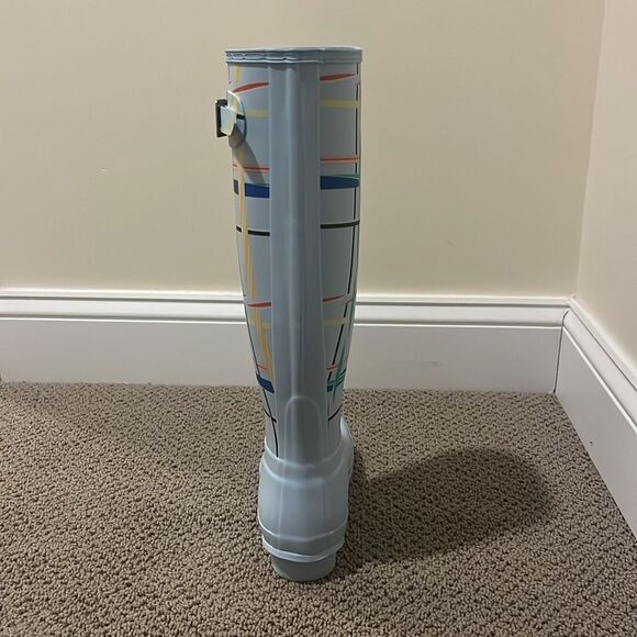 Hunter Original Tall Tartan Rain boots in Boat Blue | size 8 - Picture 7 of 8
